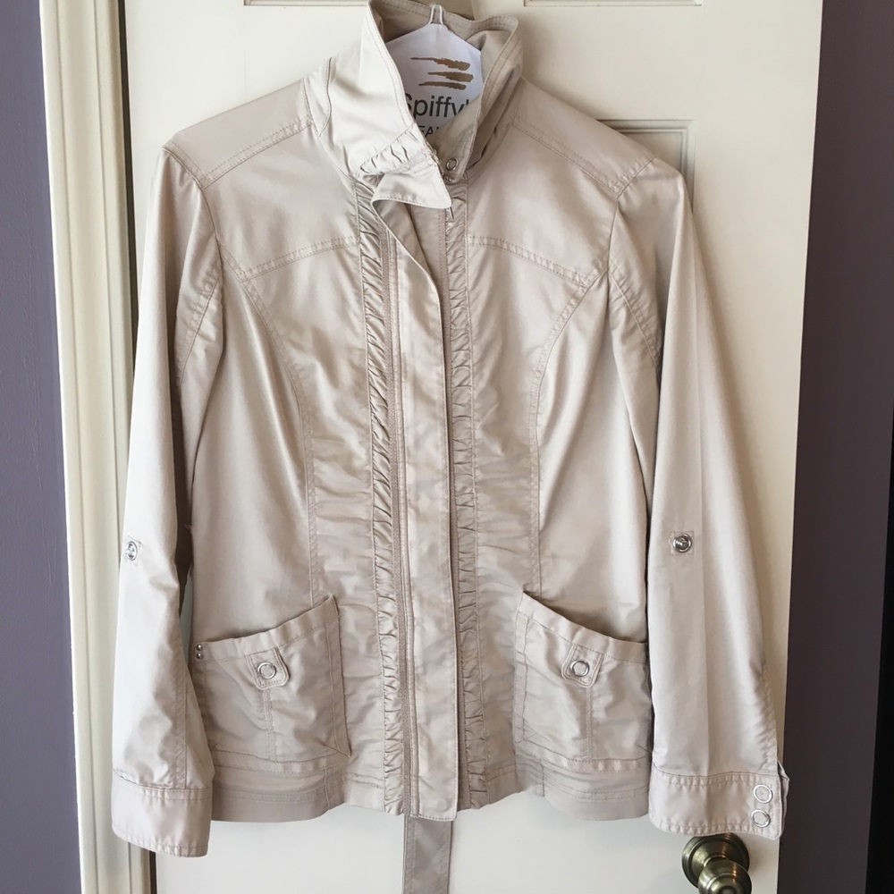EUC WHBM Khaki Shiny Jacket size 10